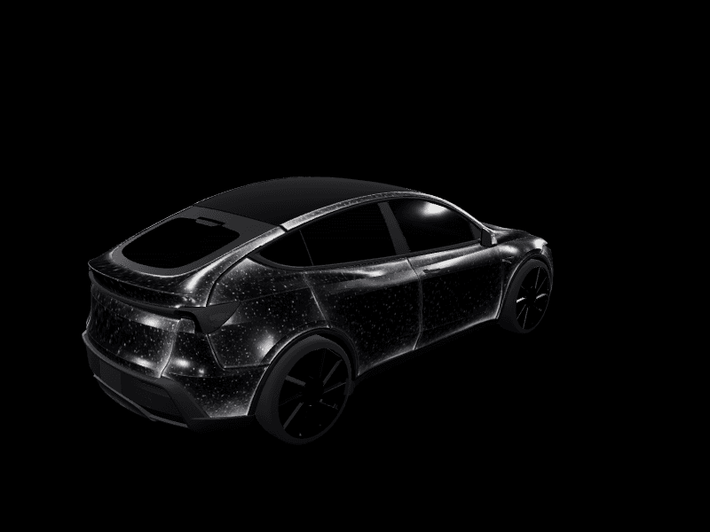 Diamond Black KITT custom Tesla Model Y wrap design