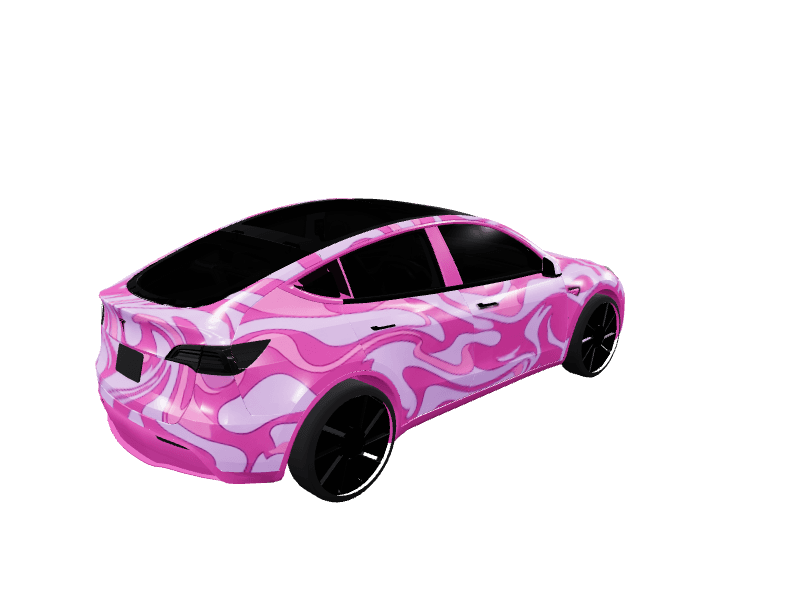 Pink Lavender Swirl Pattern custom Tesla Model Y wrap design