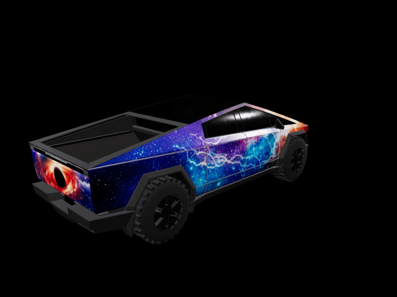 Event Horizon Nebula custom Tesla Cybertruck wrap design