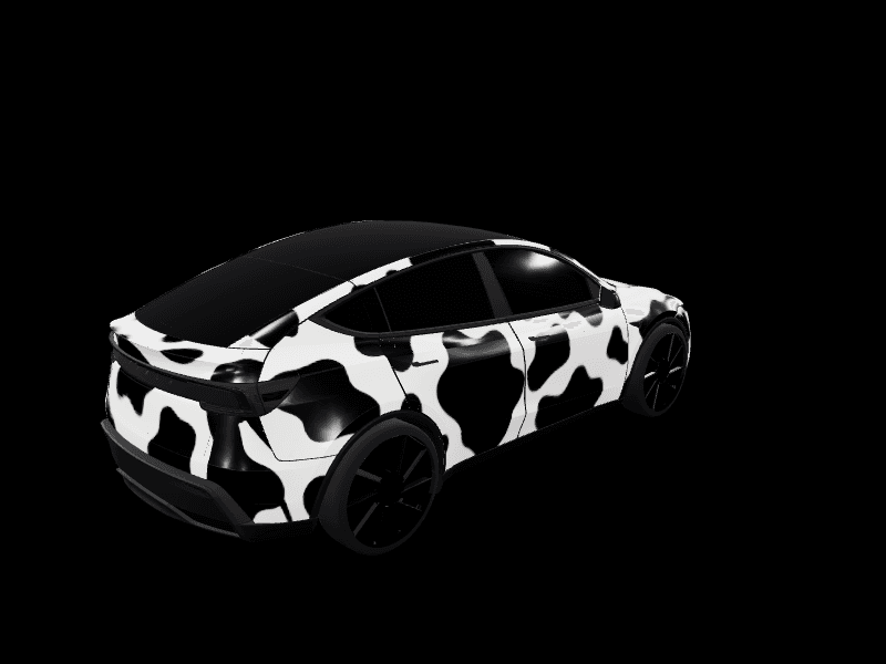 Moooooooooo custom Tesla Model Y wrap design