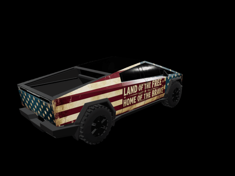 Patriotic Eagle Legacy custom Tesla Cybertruck wrap design