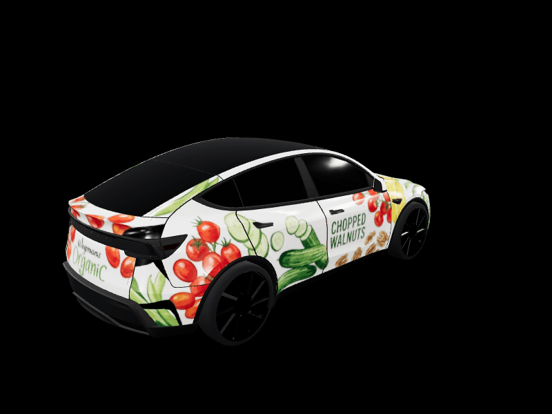 Fresh Market Wrap custom Tesla Model Y wrap design