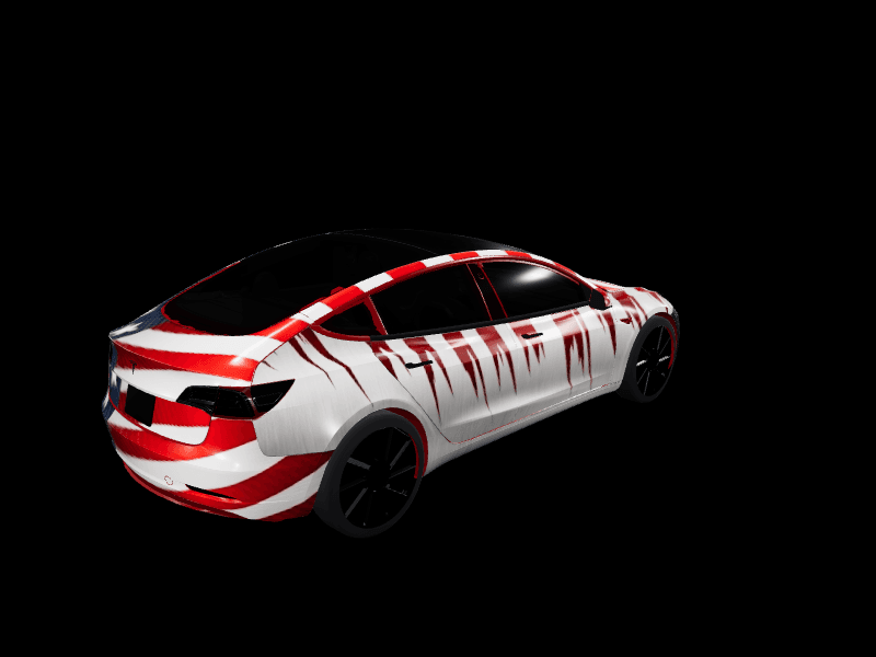 Merica wrap - Model 3 Pre-2024 (Original) custom Tesla Model 3 wrap design
