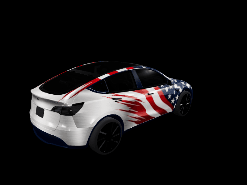 Merica wrap - Model Y Pre-2025 (Original) custom Tesla Model Y wrap design