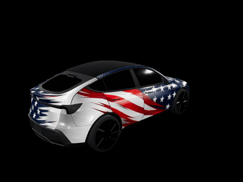 Merica wrap - Model Y Juniper Standard AWD custom Tesla Model Y wrap design