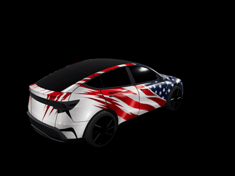 Merica wrap - Model Y Juniper Performance custom Tesla Model Y wrap design