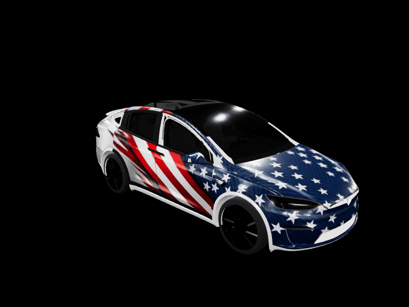 Merica wrap - Model X All Variants custom Tesla Model X wrap design