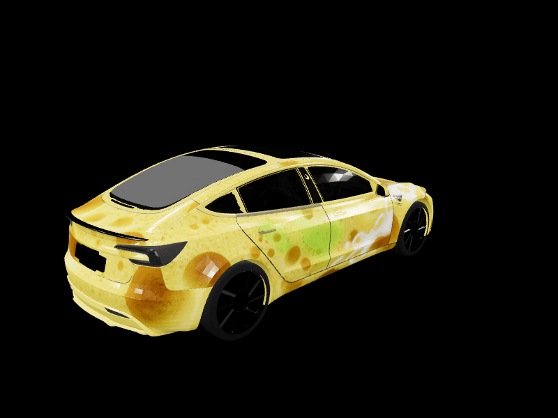 Sponge wrap - Model 3 Highland Performance custom Tesla Model 3 wrap design
