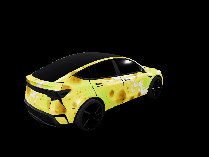 Sponge wrap - Model Y Juniper Performance custom Tesla Model Y wrap design