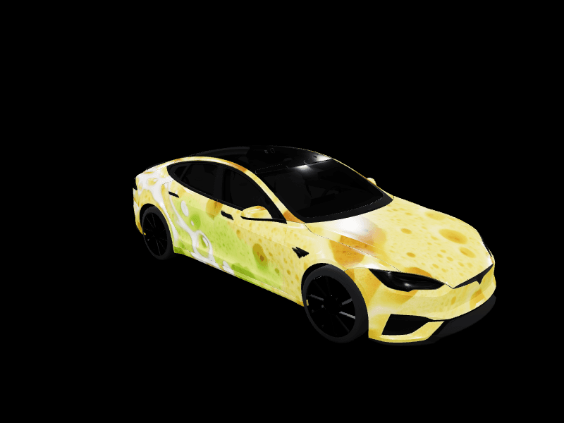 Sponge wrap - Model S Plaid (2021+) custom Tesla Model S wrap design