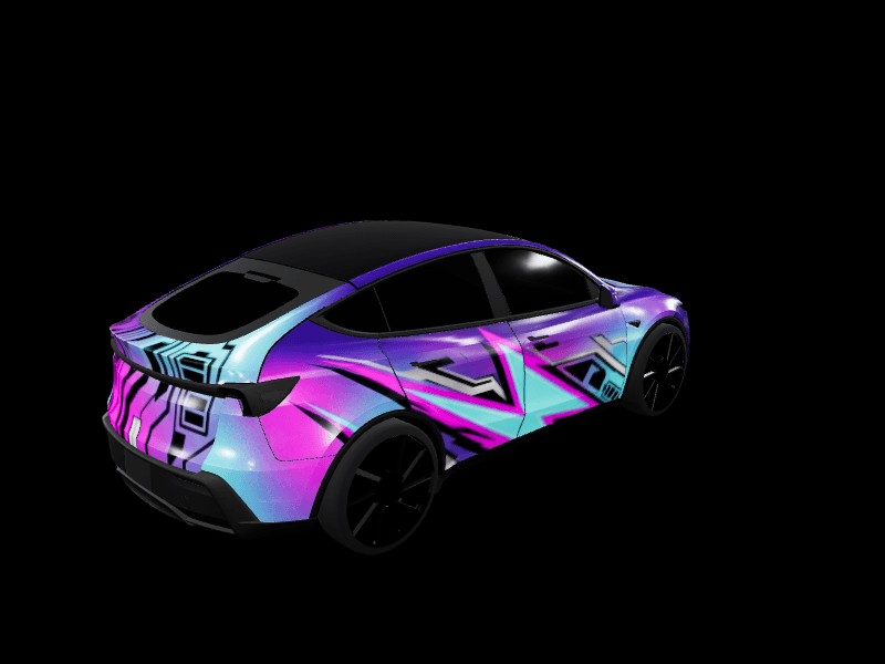 Itasha neo-Tokyo racing - Model Y Juniper Standard AWD custom Tesla Model Y wrap design
