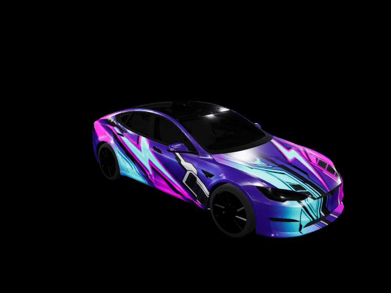 Itasha neo-Tokyo racing - Model S Pre-2021 (Original) custom Tesla Model S wrap design