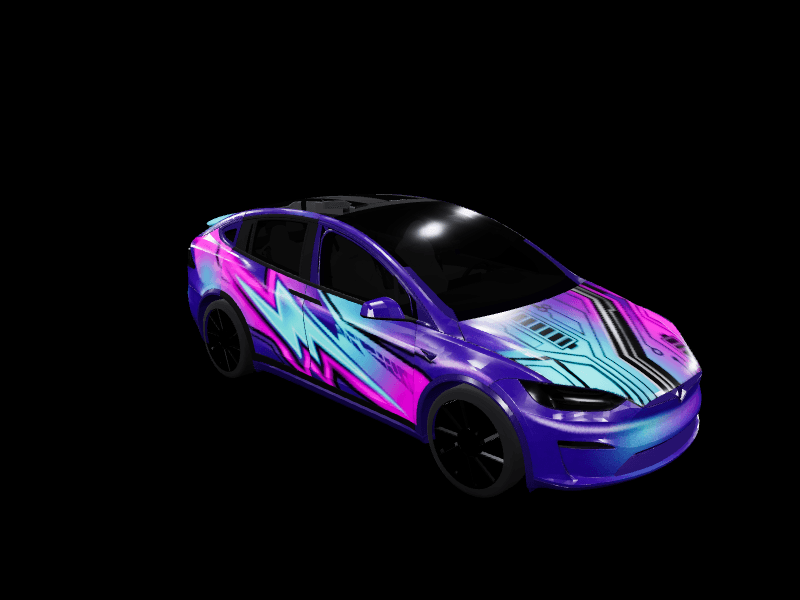 Itasha neo-Tokyo racing - Model X All Variants custom Tesla Model X wrap design