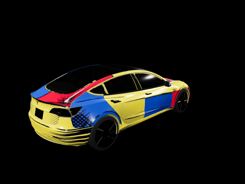 Cel-Shaded Comic - Model 3 Pre-2024 (Original) custom Tesla Model 3 wrap design