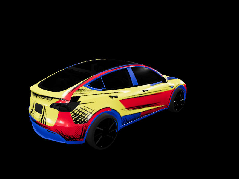 Cel-Shaded Comic - Model Y Pre-2025 (Original) custom Tesla Model Y wrap design
