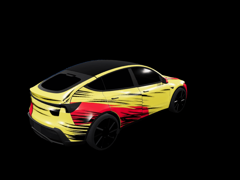 Cel-Shaded Comic - Model Y Juniper Standard AWD custom Tesla Model Y wrap design