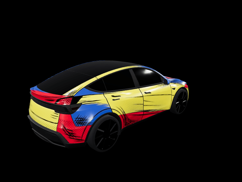 Cel-Shaded Comic - Model Y Juniper Premium custom Tesla Model Y wrap design