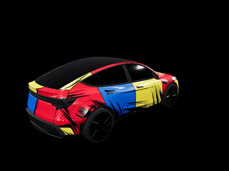Cel-Shaded Comic - Model Y Juniper Performance custom Tesla Model Y wrap design