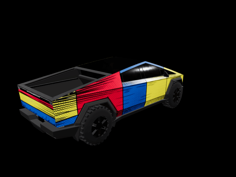 Cel-Shaded Comic - Cybertruck All Variants custom Tesla Cybertruck wrap design