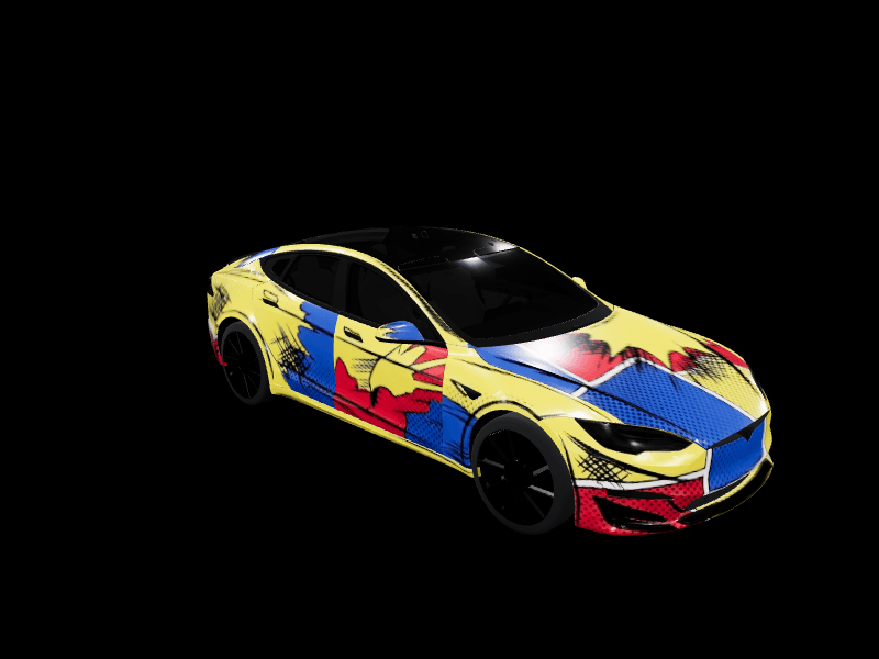 Cel-Shaded Comic - Model S Pre-2021 (Original) custom Tesla Model S wrap design