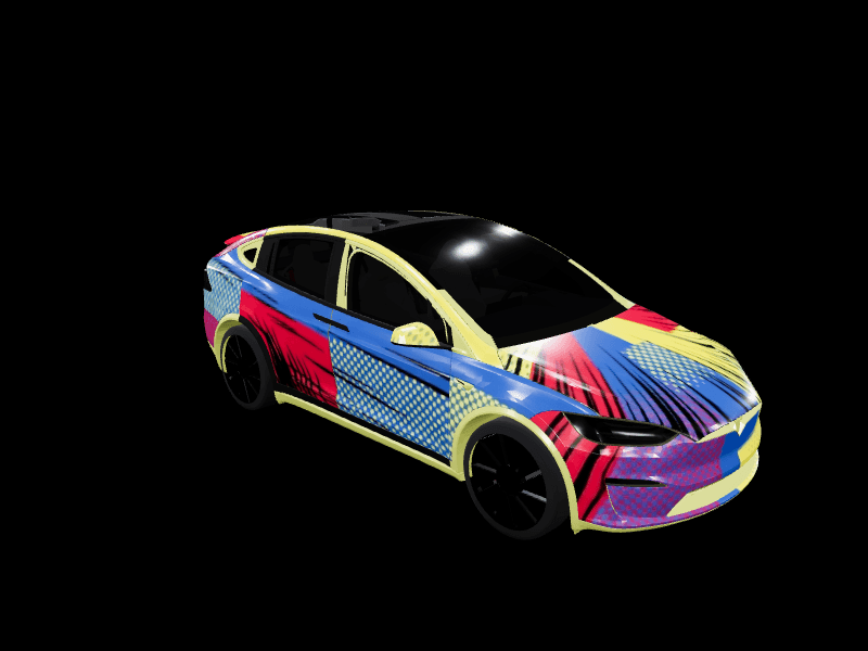 Cel-Shaded Comic - Model X All Variants custom Tesla Model X wrap design