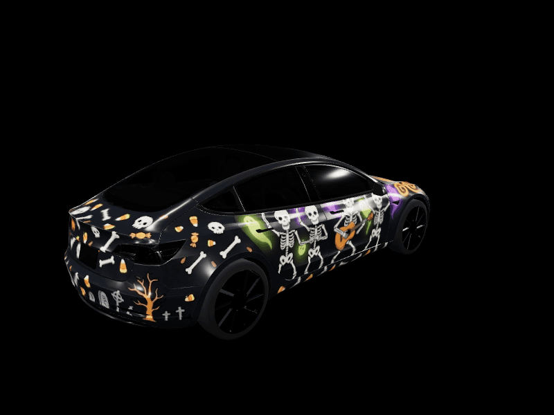 Skeleton Joyride - Model 3 Pre-2024 (Original) custom Tesla Model 3 wrap design