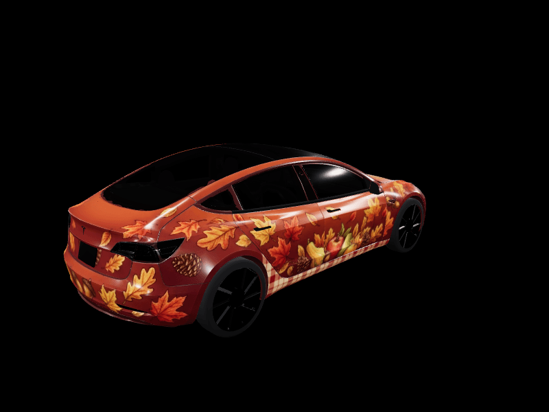 Falling Leaves Harvest - Model 3 Pre-2024 (Original) custom Tesla Model 3 wrap design