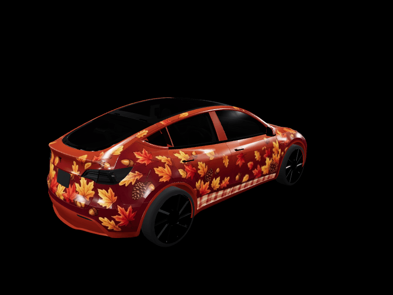 Falling Leaves Harvest - Model Y Pre-2025 (Original) custom Tesla Model Y wrap design
