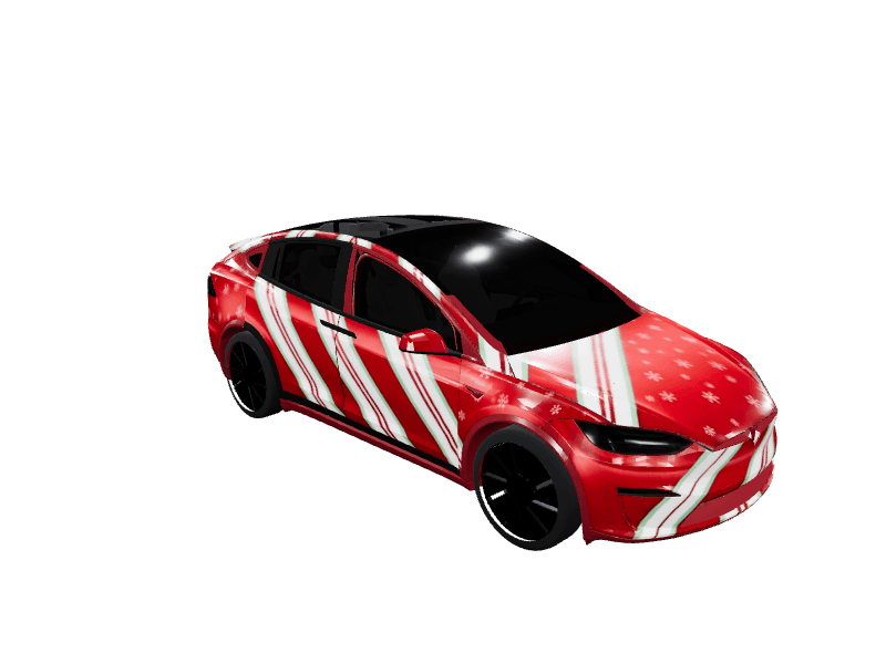 Candy Cane Christmas - Model X All Variants custom Tesla Model X wrap design