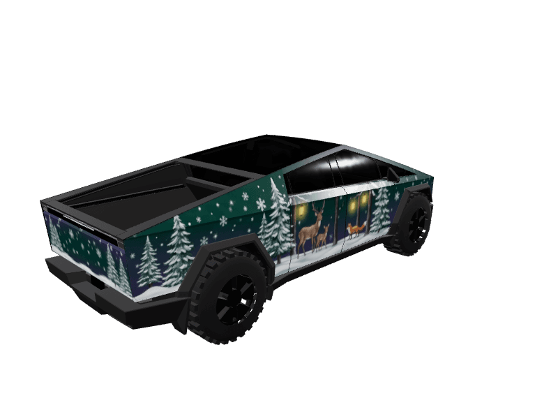Frosted Pine Forest - Cybertruck All Variants custom Tesla Cybertruck wrap design