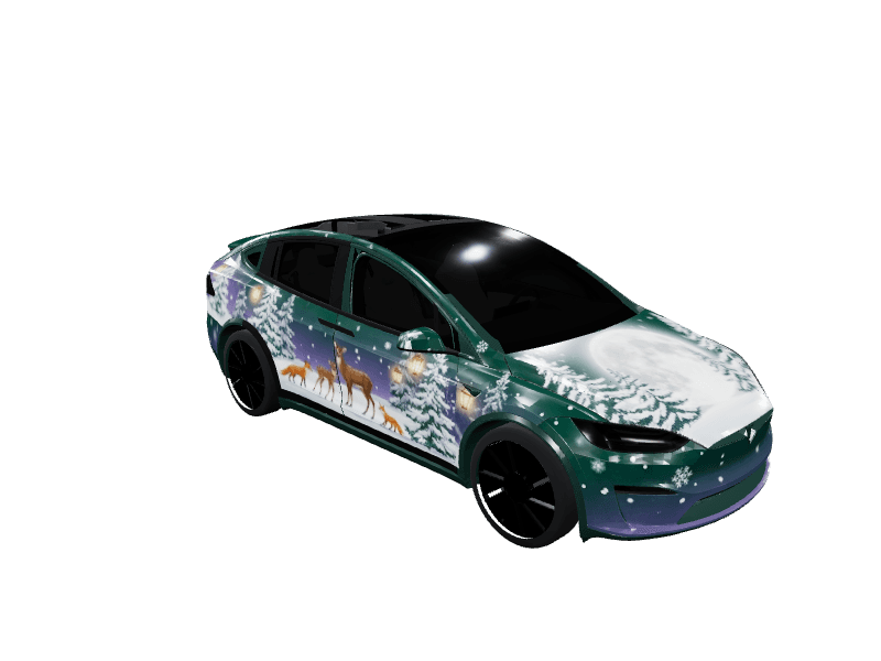 Frosted Pine Forest - Model X All Variants custom Tesla Model X wrap design