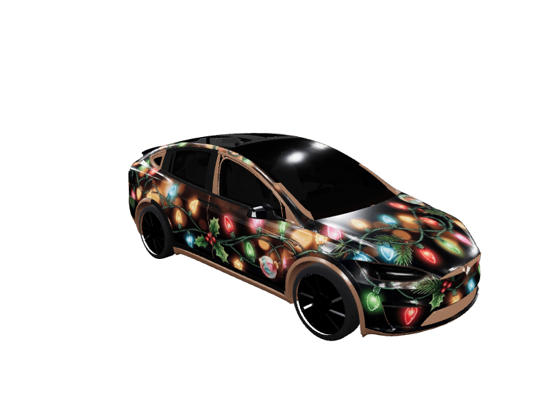 Holiday Light Tangle - Model X All Variants custom Tesla Model X wrap design