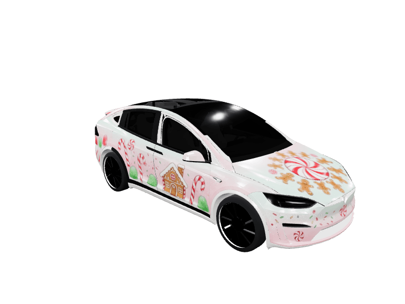 Peppermint Candyland - Model X All Variants custom Tesla Model X wrap design