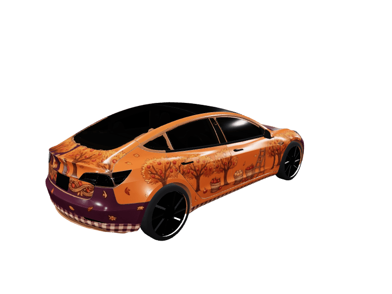 Apple Orchard Harvest - Model 3 Pre-2024 (Original) custom Tesla Model 3 wrap design