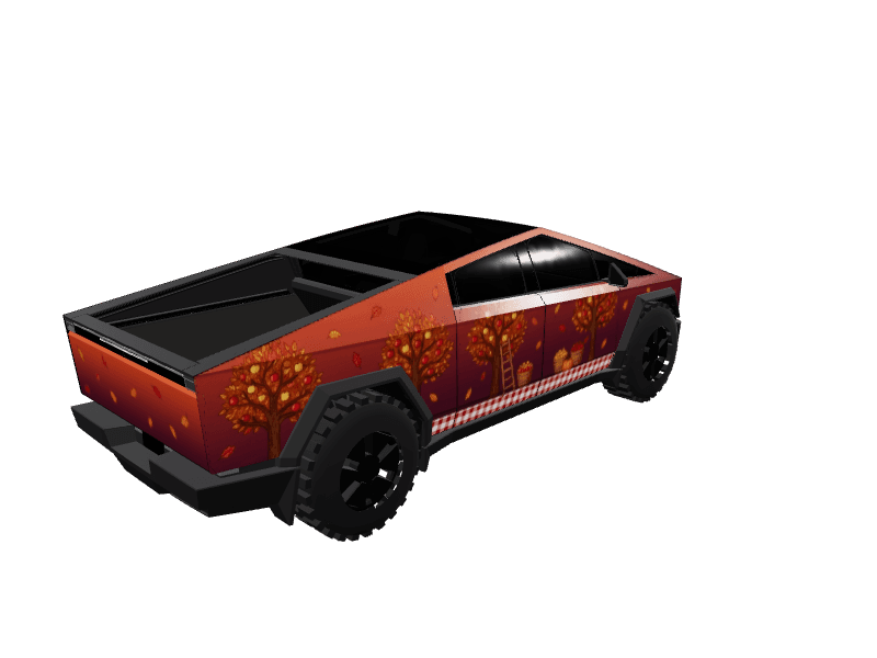 Apple Orchard Harvest - Cybertruck All Variants custom Tesla Cybertruck wrap design