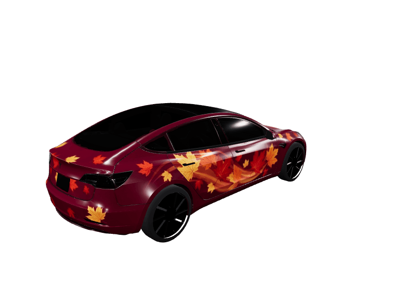 Maple Leaf Whirlwind - Model 3 Pre-2024 (Original) custom Tesla Model 3 wrap design
