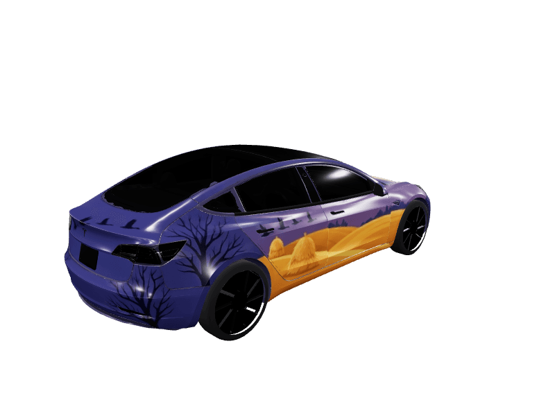 Harvest Moon Hills - Model 3 Pre-2024 (Original) custom Tesla Model 3 wrap design