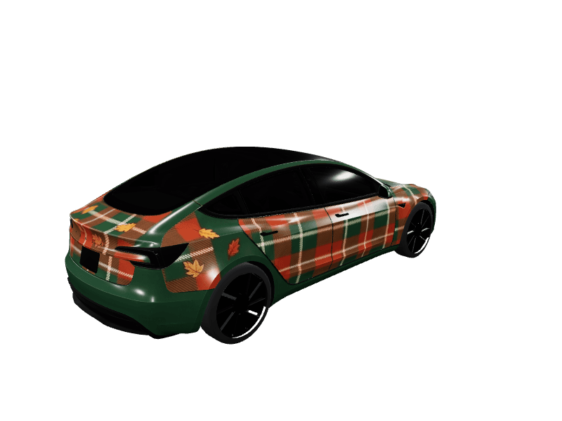 Flannel Cabin Plaid - Model 3 Highland Base custom Tesla Model 3 wrap design