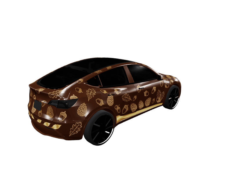 Acorns and Pinecones - Model Y Pre-2025 (Original) custom Tesla Model Y wrap design