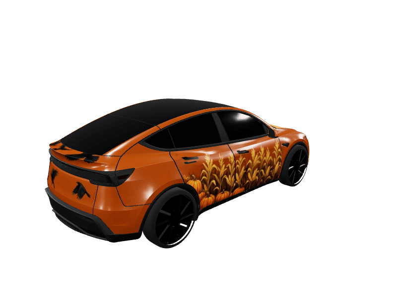 Golden Hour Cornfield - Model Y Juniper Premium custom Tesla Model Y wrap design