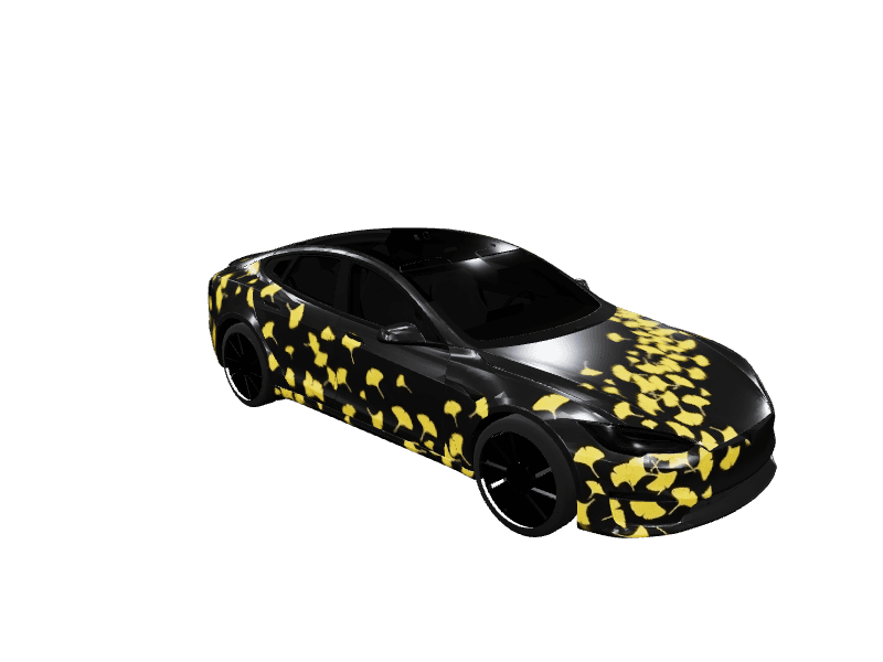 Ginkgo Leaf Fall - Model S Pre-2021 (Original) custom Tesla Model S wrap design