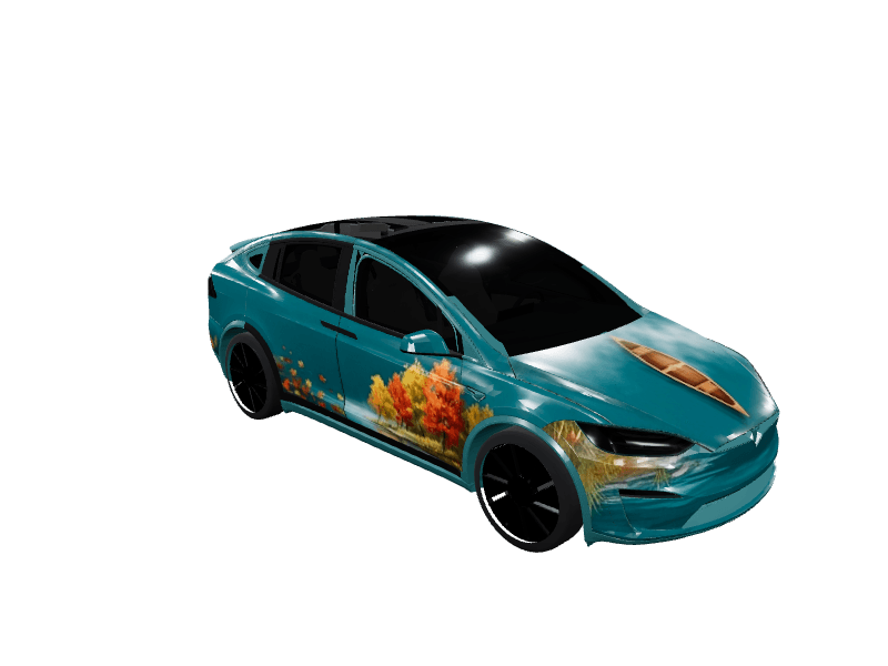 Autumn Lake Reflection - Model X All Variants custom Tesla Model X wrap design