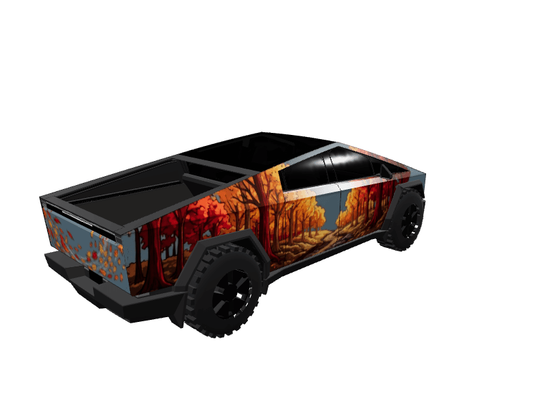 Blazing Autumn Forest - Cybertruck All Variants custom Tesla Cybertruck wrap design