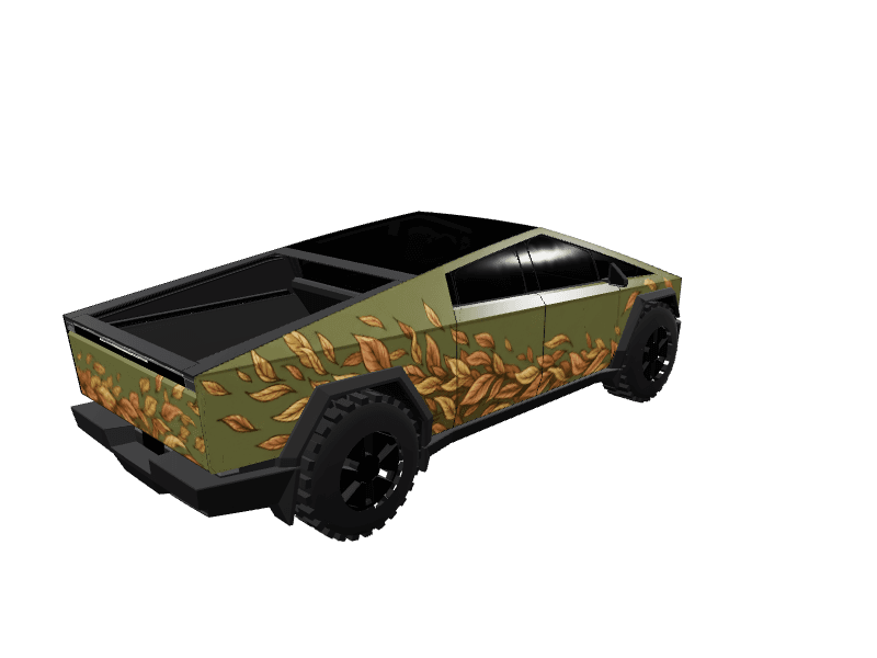 Olive Leaf Storm - Cybertruck All Variants custom Tesla Cybertruck wrap design