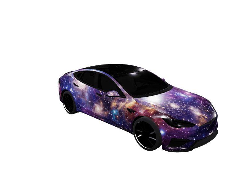 Cosmic Galaxy Space custom Tesla Model S wrap design