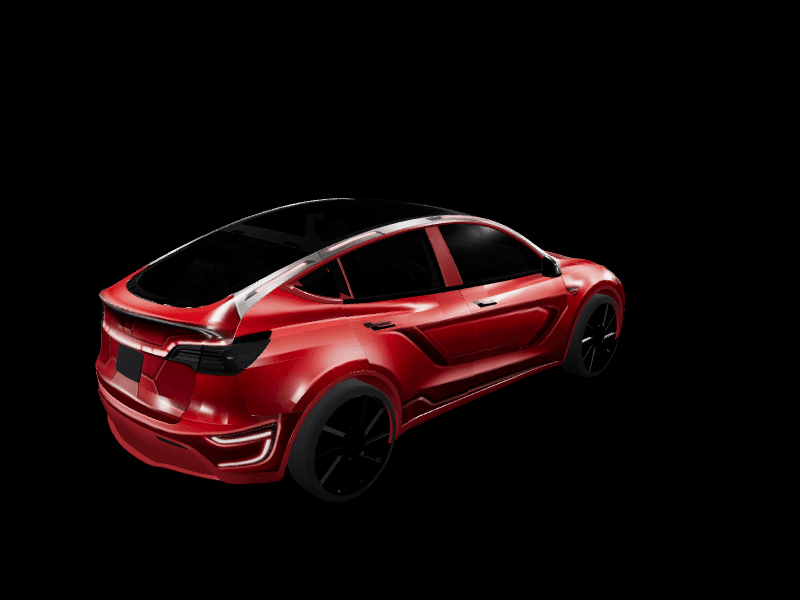 Crimson Velocity Prototype custom Tesla Model Y wrap design