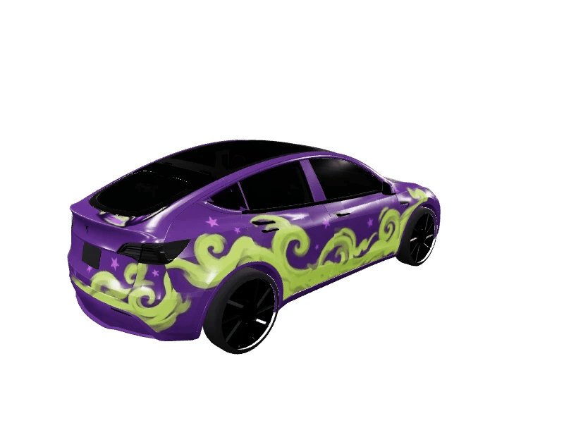 Spooky Scorpion Matte Halloween custom Tesla Model Y wrap design