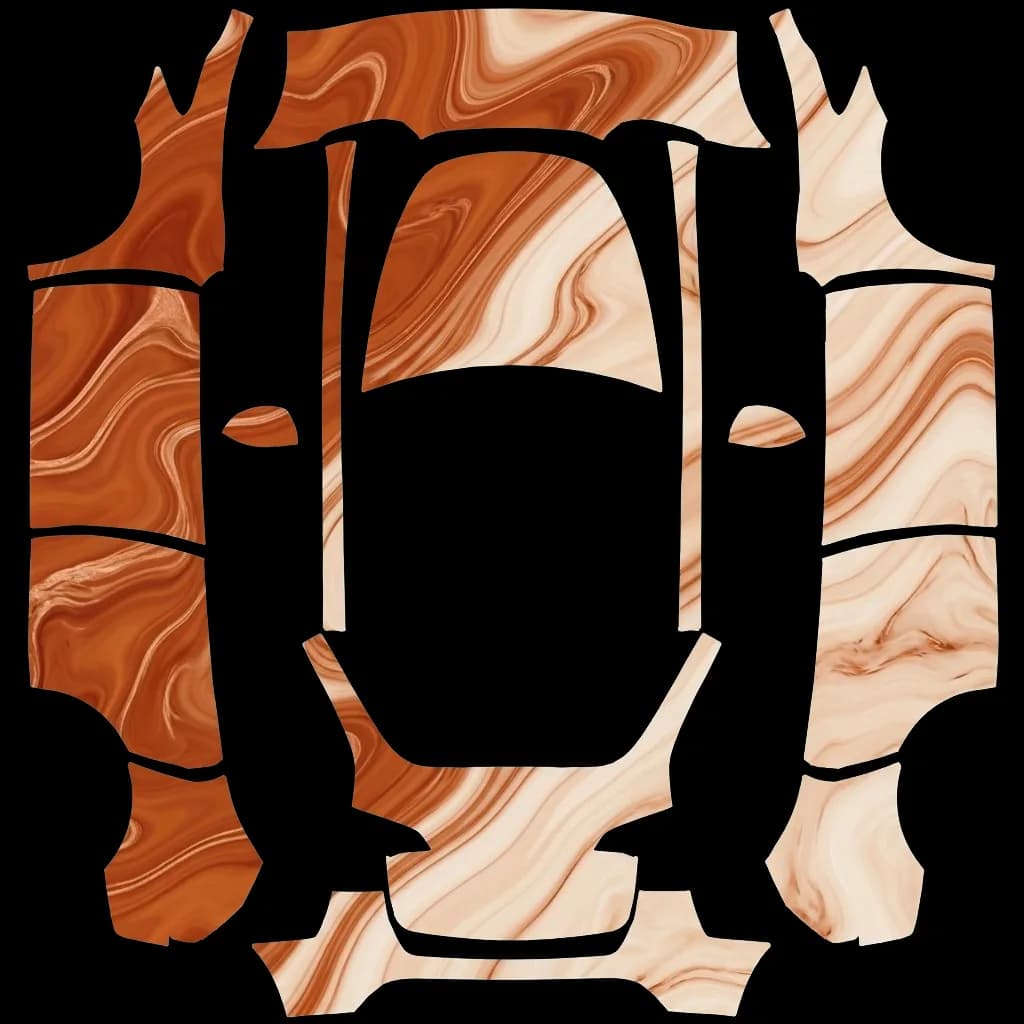 Satin Autumn Marble Flow: flat Tesla Paint Shop wrap file for the Tesla Model Y