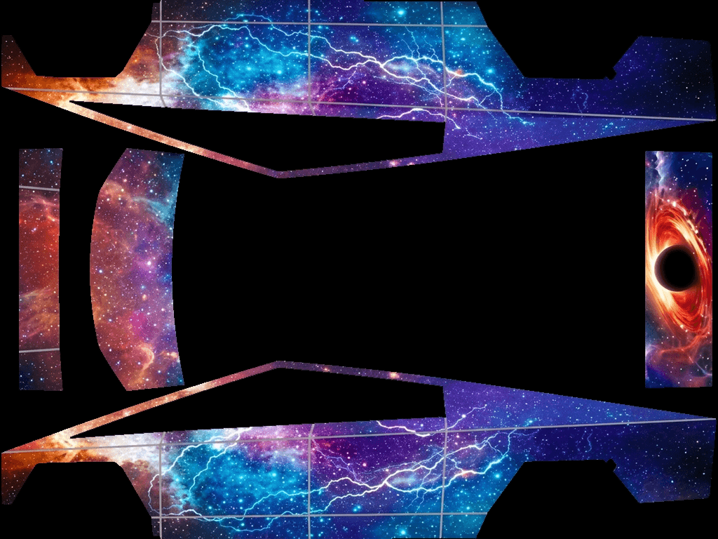Event Horizon Nebula: flat Tesla Paint Shop wrap file for the Tesla Cybertruck