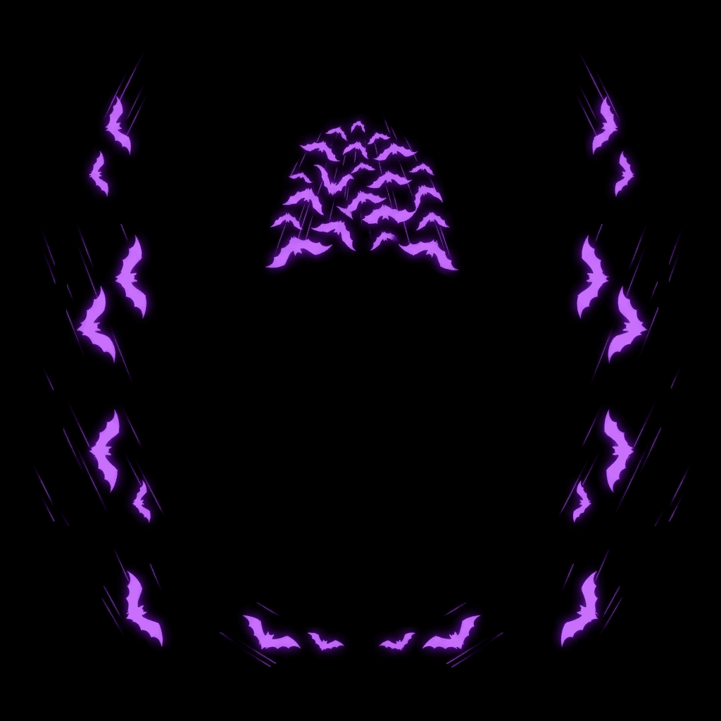 Matte Black Purple Bat Swarm: flat Tesla Paint Shop wrap file for the Tesla Model 3